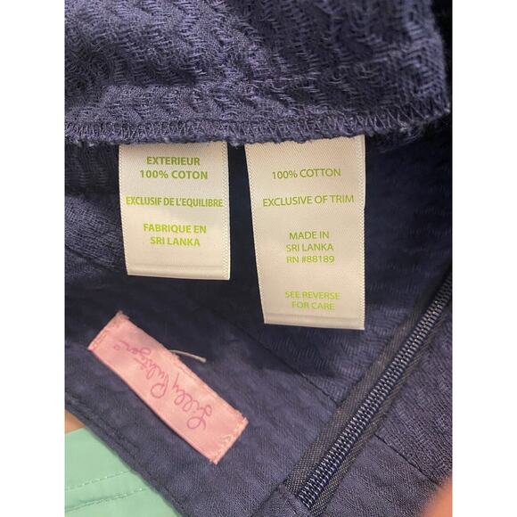 Lilly Pulitzer Skort Womens Navy Blue Lenore Lace Trim Mini Skirt Shorts - Picture 6 of 6